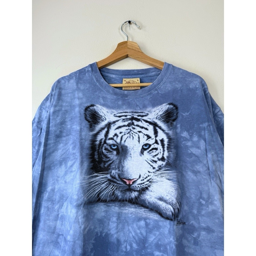 Vintage The Mountain Siberian Tiger Animal Nature Blue Tye Dye Tee Shirt - Large - Picture 2 of 4